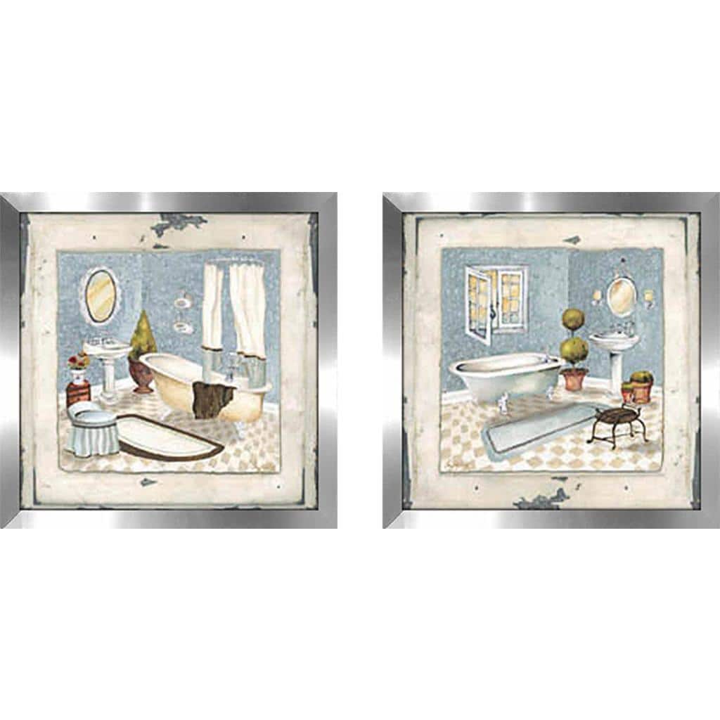 "Blue Bath" Wall Art Set of 2, Matching Set