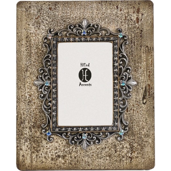 HiEnd Accents Silver And Rhinestone Distessed Frame 4 X 6