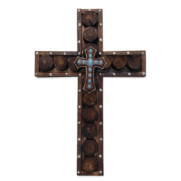 HiEnd Accents Studded Wood Cross W/Sm Cross Overlay (Ea)