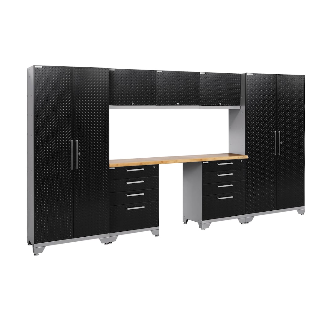 NewAge Products Performance 2.0 Series Steel Diamond Plate 8-piece Set with Bamboo Worktop