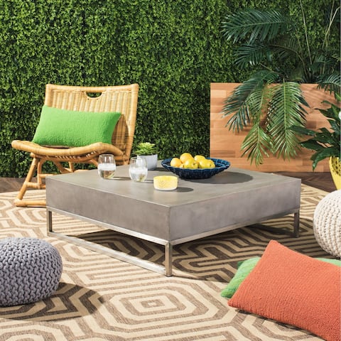 Safavieh Eartha Dark Grey Modern Concrete Indoor/ Outdoor Coffee Table