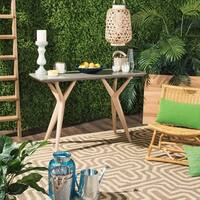 Safavieh Ragna Dark Grey Modern Concrete Indoor/ Outdoor Console - 47.2" x 15.8" x 29.9"