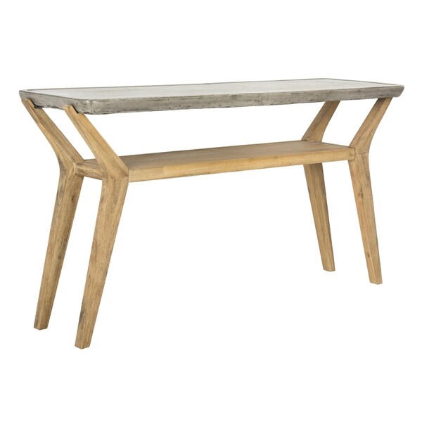Safavieh Babette Dark Grey Modern Concrete Indoor/ Outdoor Console - 55.1" x 17.7" x 29.5"