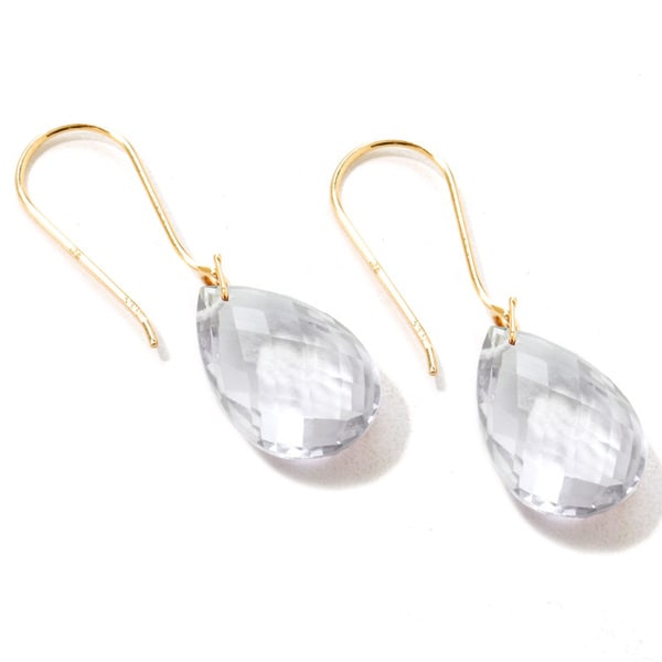 Yellow Gold over Silver Gemstone Drop & Dangle Earring 1.25"L. Opens flyout.