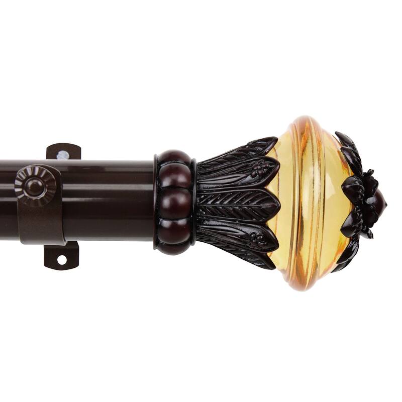 InStyleDesign Dawna 1.5" Custom Cut Length Curtain Rod (up to 16') - 4 ft - Brown Finish - Cocoa