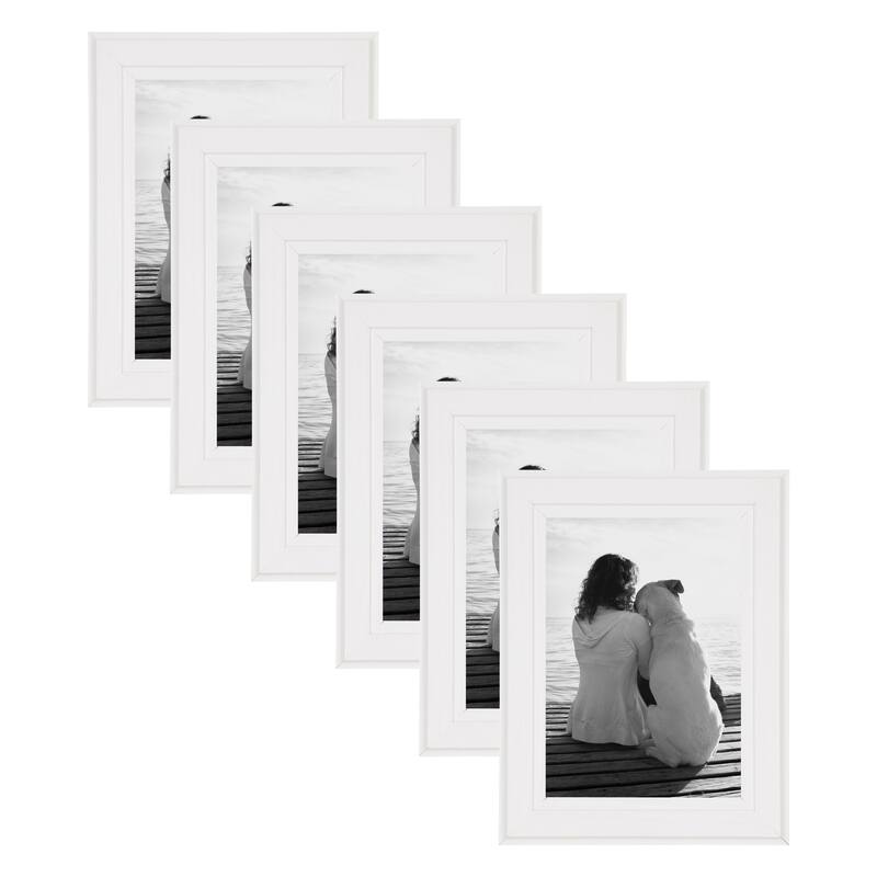DesignOvation Kieva Solid Wood Picture Frame Set