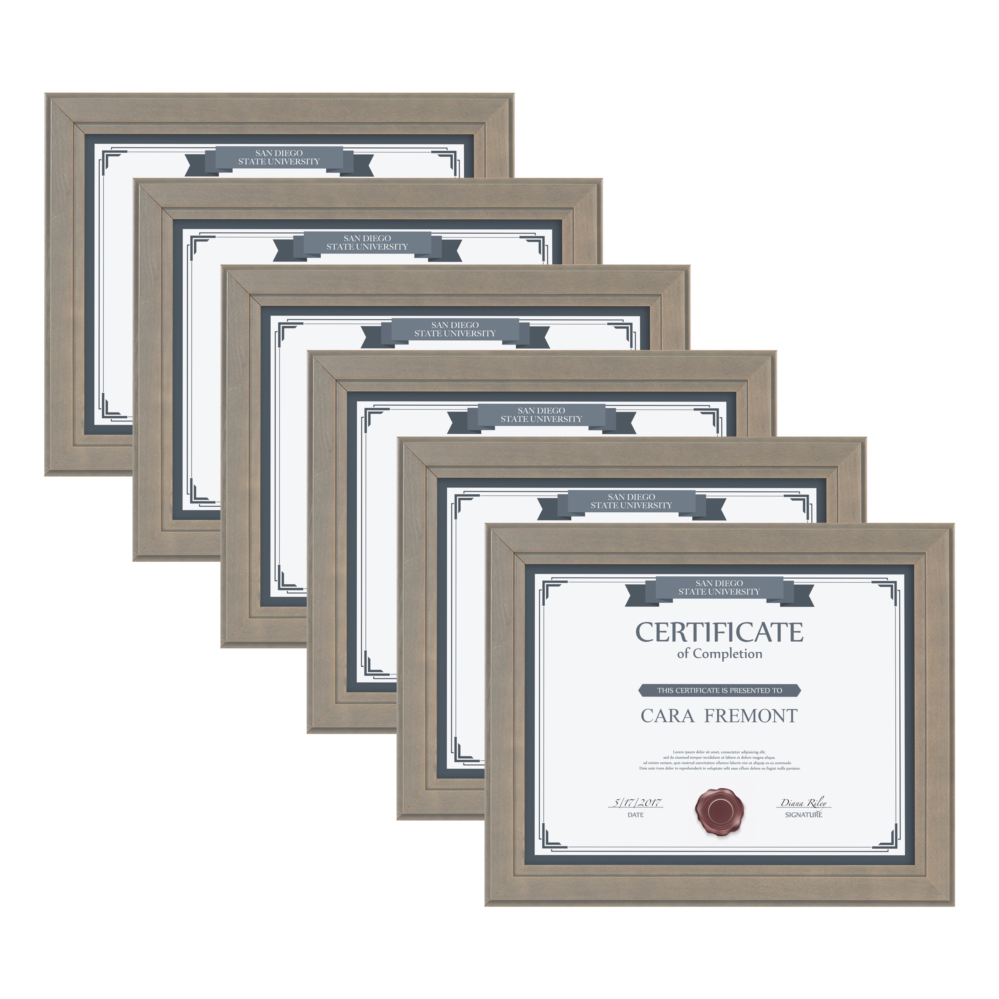 DesignOvation Kieva Solid Wood Picture Frame Set