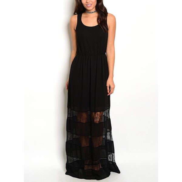 womens black maxi dress casual