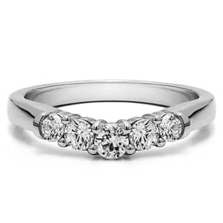 sterling silver perfectly contoured wedding ring mounted with cubic zirconia 075 cts twt - Overstock Wedding Rings sterling silver perfectly contoured wedding ring mounted with cubic zirconia 075 cts twt - Overstock Wedding Rings