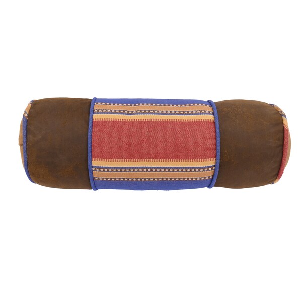 HiEnd Accents Denim Neckroll 8.0 X 21 Red & Blue