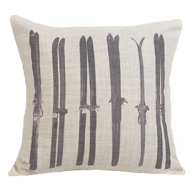 Paseo Road by HiEnd Accents Ski Printed Throw Pillow, 18"x18"