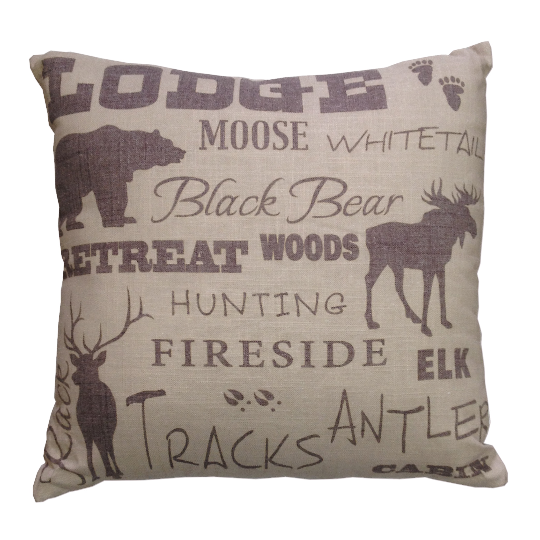 HiEnd Accents 18-inch Lodge Text Collage Throw Pillow