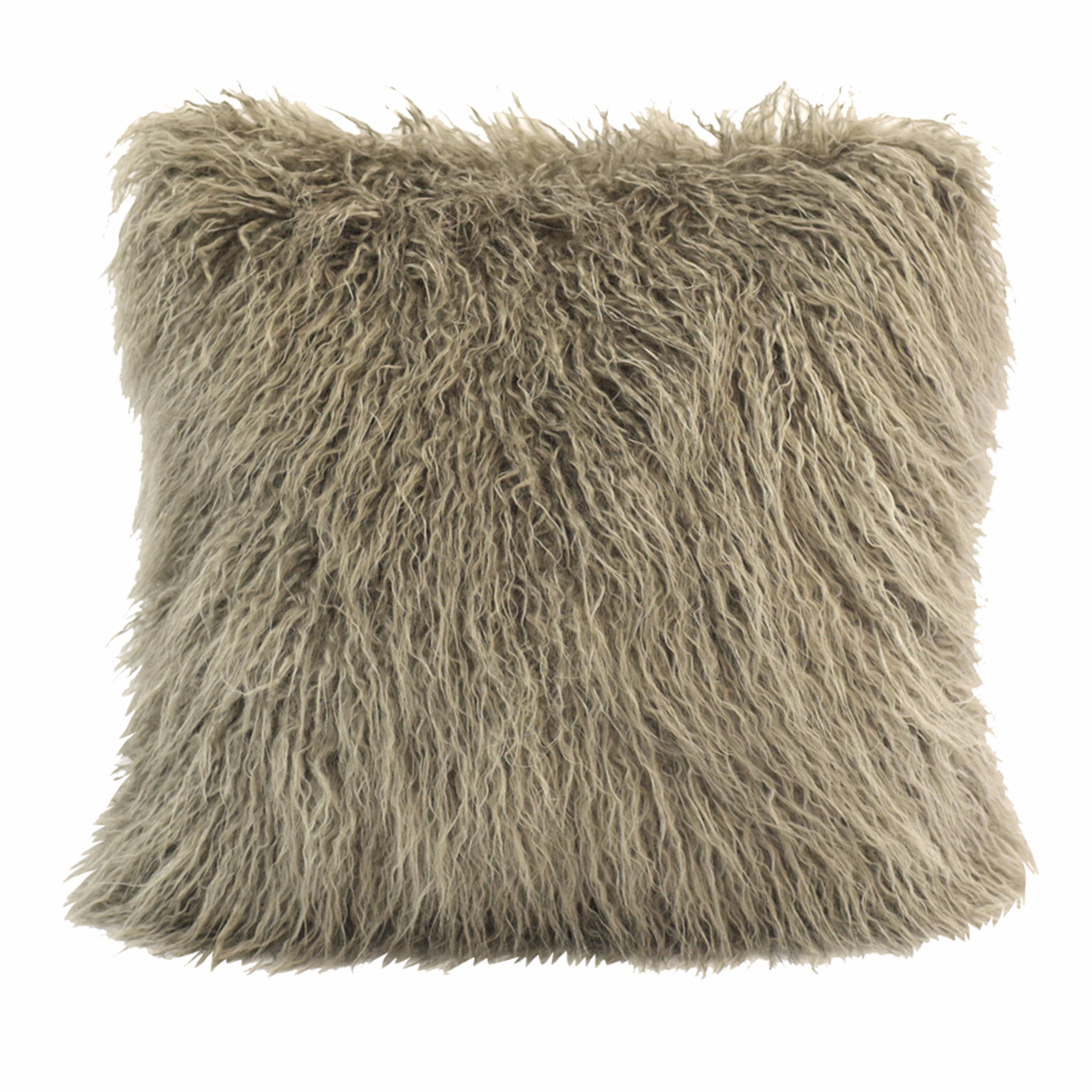 taupe fluffy cushions