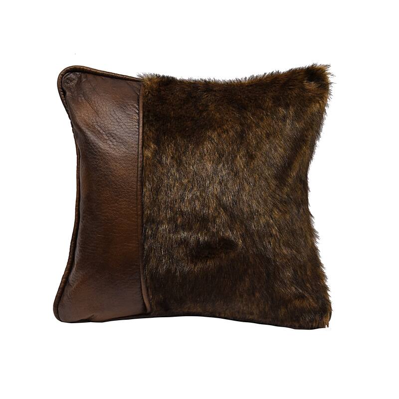 Paseo Road by Hiend Accents Faux Leather & Throw Pillow, 18" x 18", 1PC