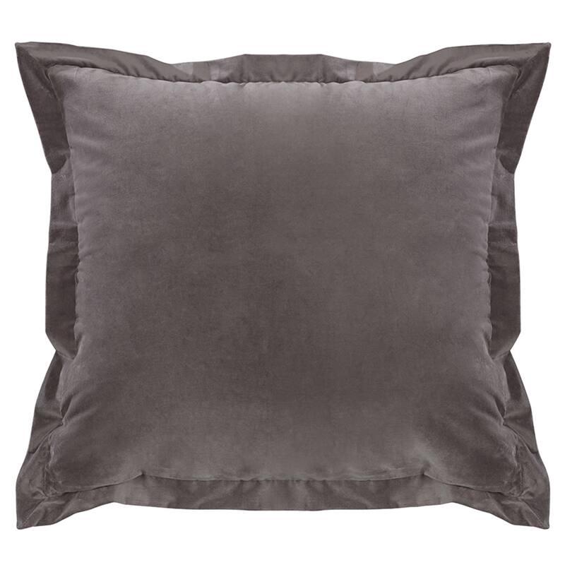 Paseo Road by Hiend Accents Whistler Flanged Gray Velvet Square Pillow, 18" x 18", 1PC - Polyester - Accent - Single