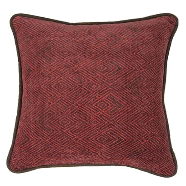 HiEnd Accents Red ChenilleThrow Pillow 18 X 18