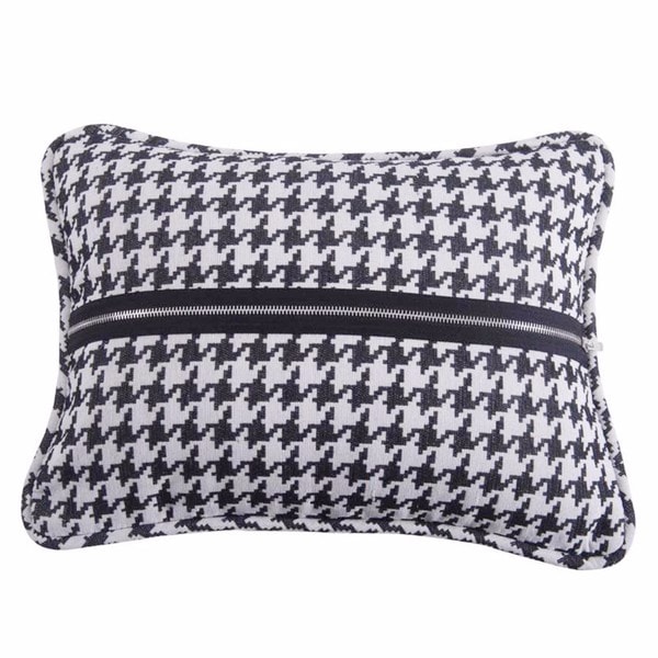 HiEnd Accents Houndstooth DecoThrow Pillow With Piping And Zipper Detail 17X13