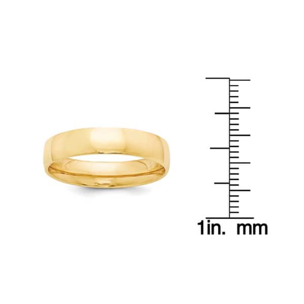14K Yellow Gold 5mm Lightweight Comfort Fit Band Ring 14K Yellow Gold 5mm Lightweight Comfort Fit Band Ring