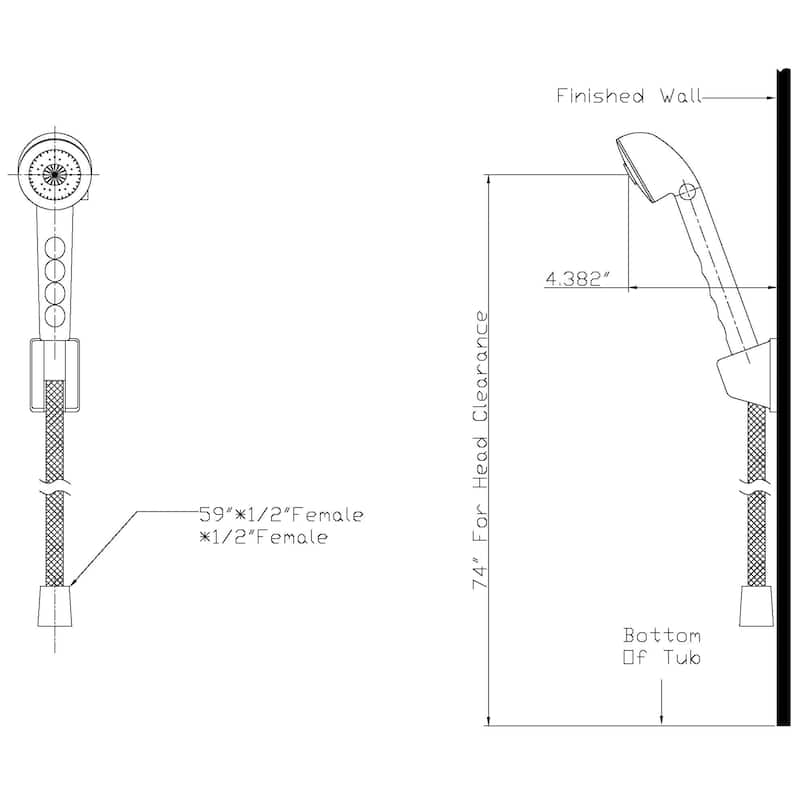 Builders Shoppe 3220/4120 RV/Motorhome Replacement Shower Faucet Valve Diverter with Matching Hand Held Shower Set