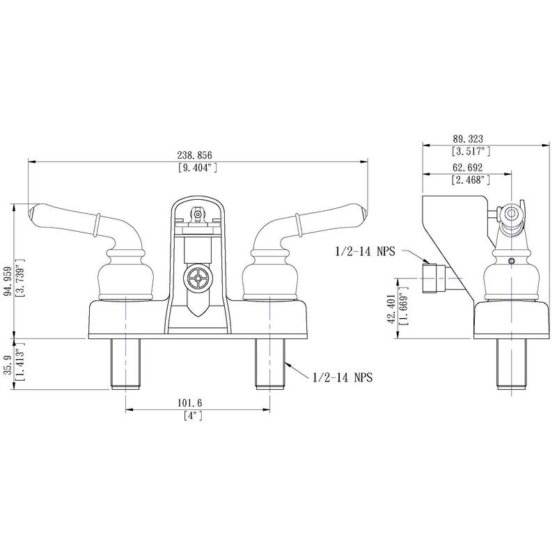 Builders Shoppe RV/Motorhome Replacement Tub Shower Faucet Valve Diverter with Matching Hand Held Shower Set