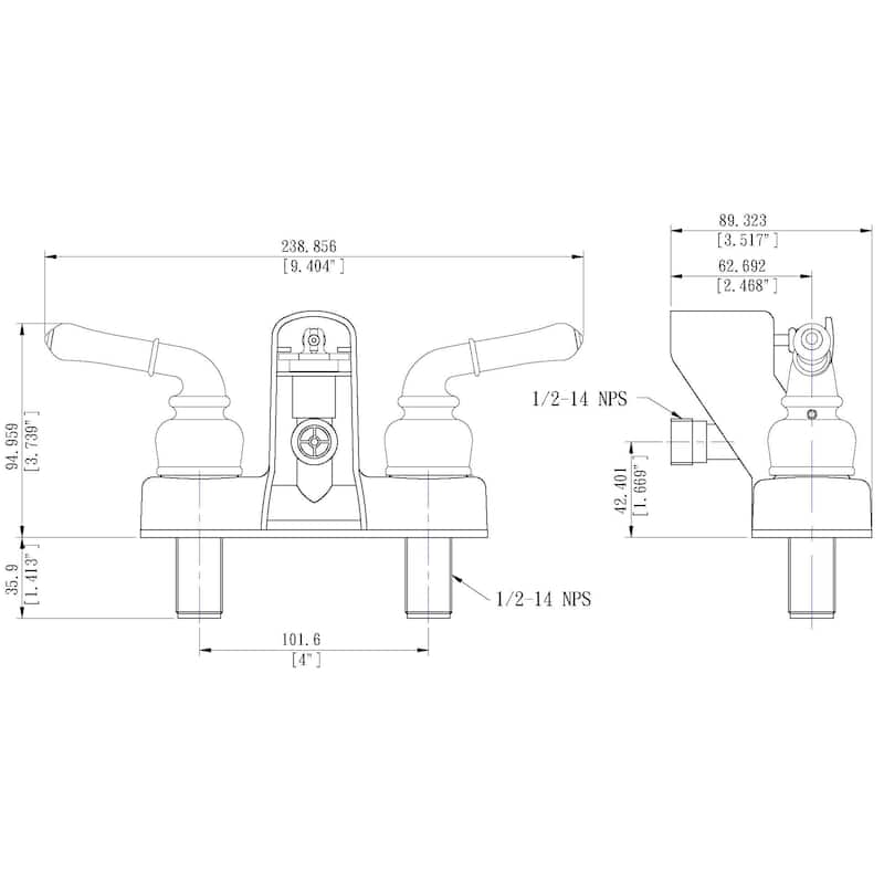 Builders Shoppe RV/Motorhome Replacement Tub Shower Faucet Valve