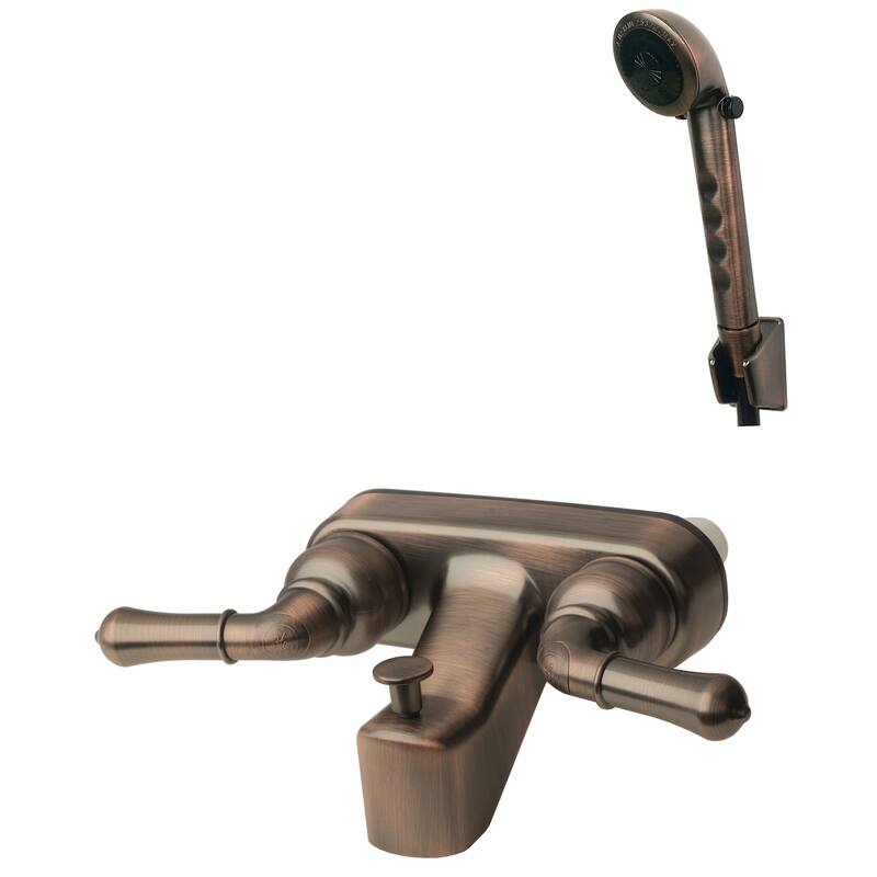 Builders Shoppe RV/Motorhome Replacement Tub Shower Faucet Valve Diverter with Matching Hand Held Shower Set - Bronze Finish