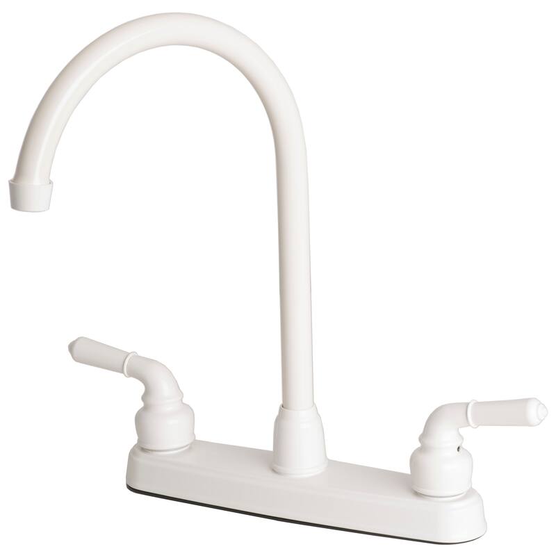 Builders Shoppe RV/ Mobile Home Replacement High Arc Swivel Kitchen Faucet - Finish - White