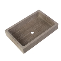 Linear Drain Rectangular Natural Stone Vessel Sink Light Maykke Lehi Stone Vessel Sink In Grey Marble