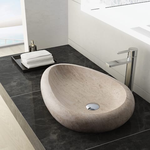 Stone Bathroom Sinks Online At Our Best Deals Maykke Colstrip Stone Vessel Sink In White Travertine