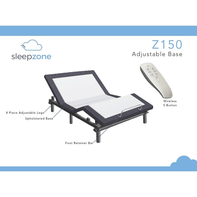 Sleep Zone Pacifica 12-inch Memory Foam Mattress/ Adjustable Base Set