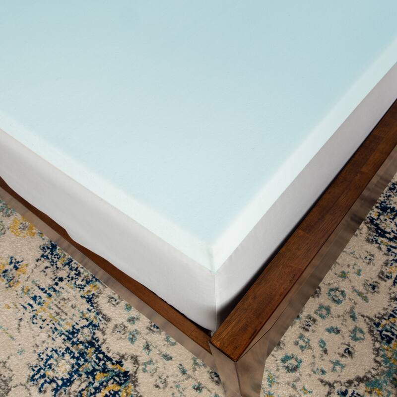 Splendorest 3-inch Serene Foam Mattress Topper - Blue