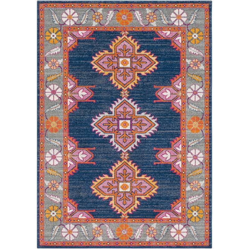 Livabliss Haut Persian Medallion Area Rug - Navy - 6'7" x 9'