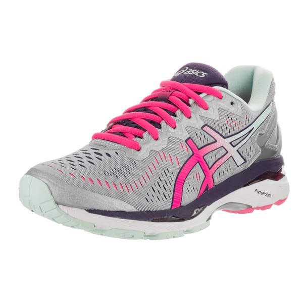 Asics Womens Gel Kayano 23 Running Shoes Silver Pink Glow Purple Overstock