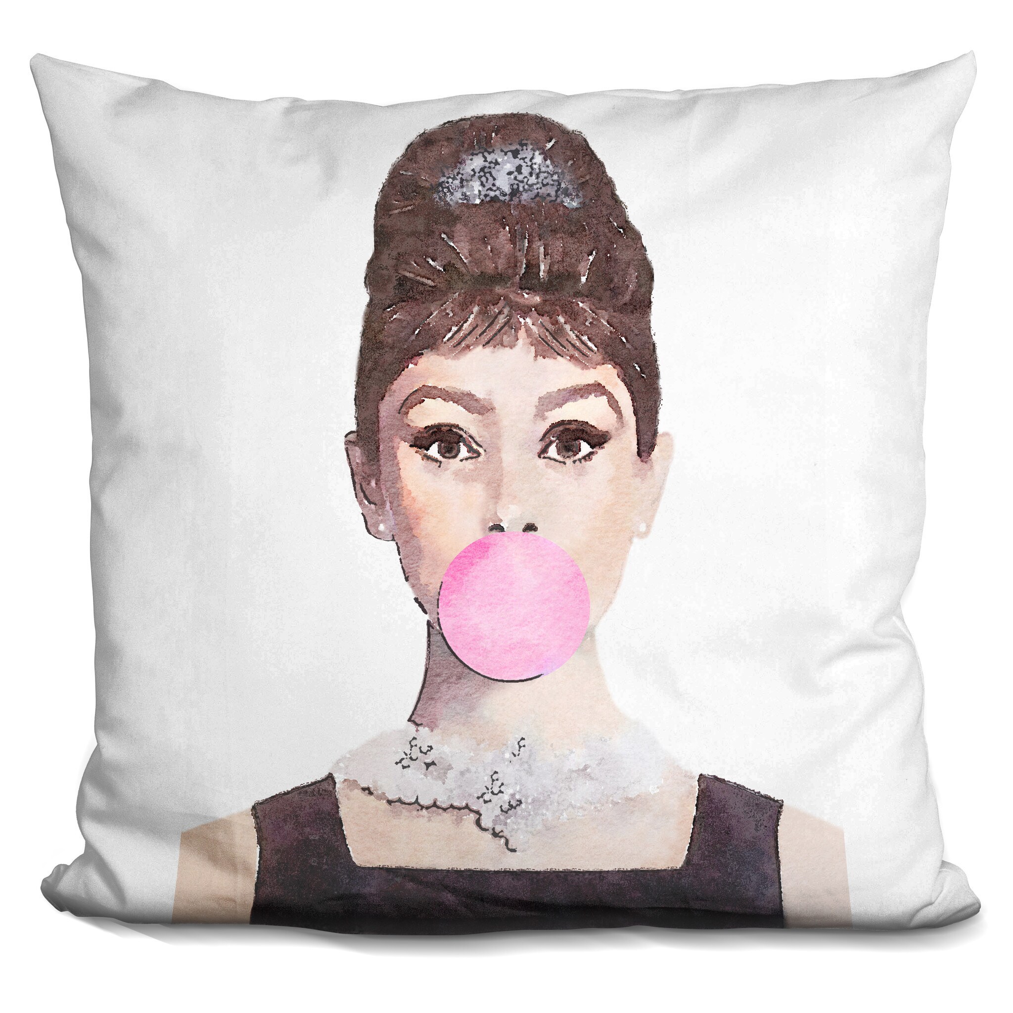 Shop Amanda Greenwood Audrey Hepburn Pink Bubble Throw Pillow