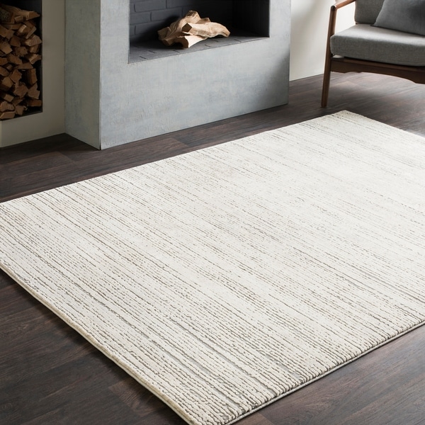Tranquil Modern Grey Taupe Area Rug 5 3 X 7 6