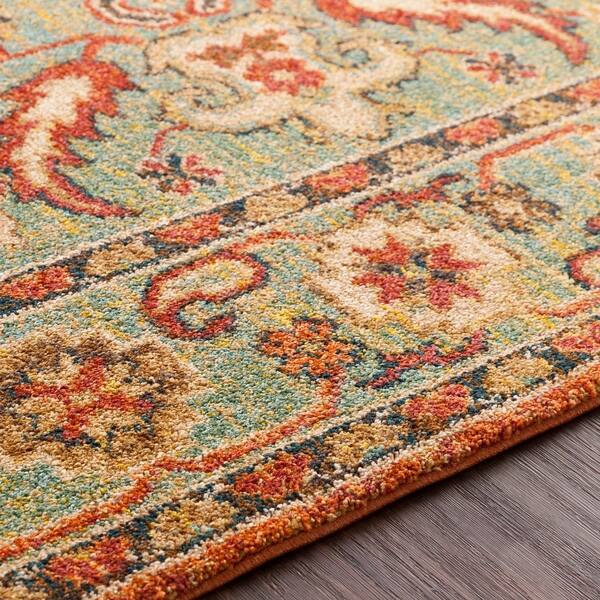 Hillary Southwestern Orange Green Area Rug 2 X 3 Orange Green Area Rug