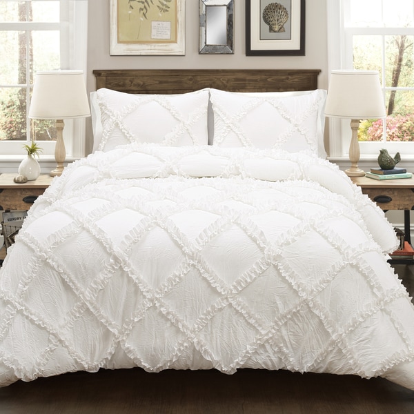 Lush Decor Ruffle Diamond 3 Piece Comforter Set - On Sale ...