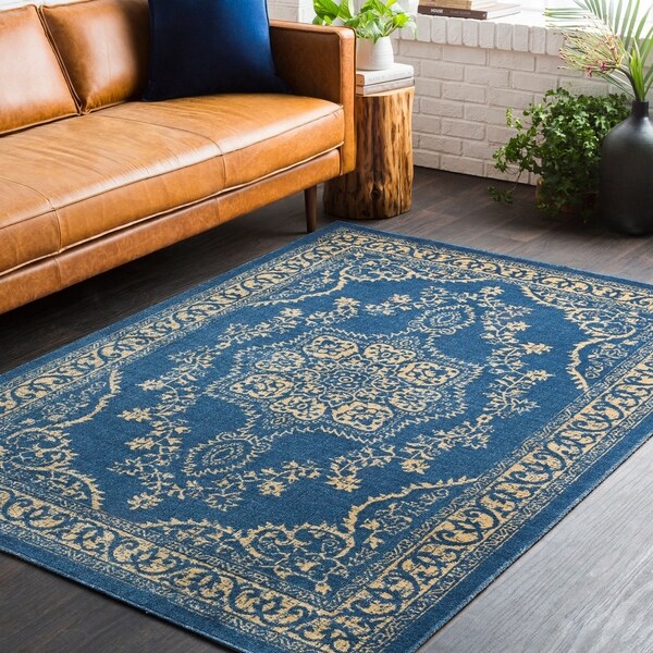 Shop Traditional Persian Oriental Navy Blue/Yellow Area Rug 2' x 3