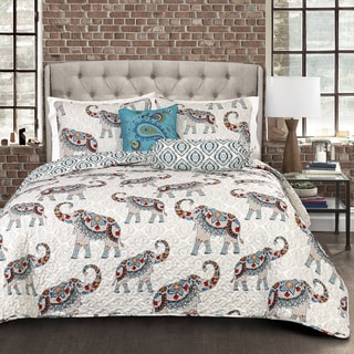 lush decor elephant stripe reversible comforter set