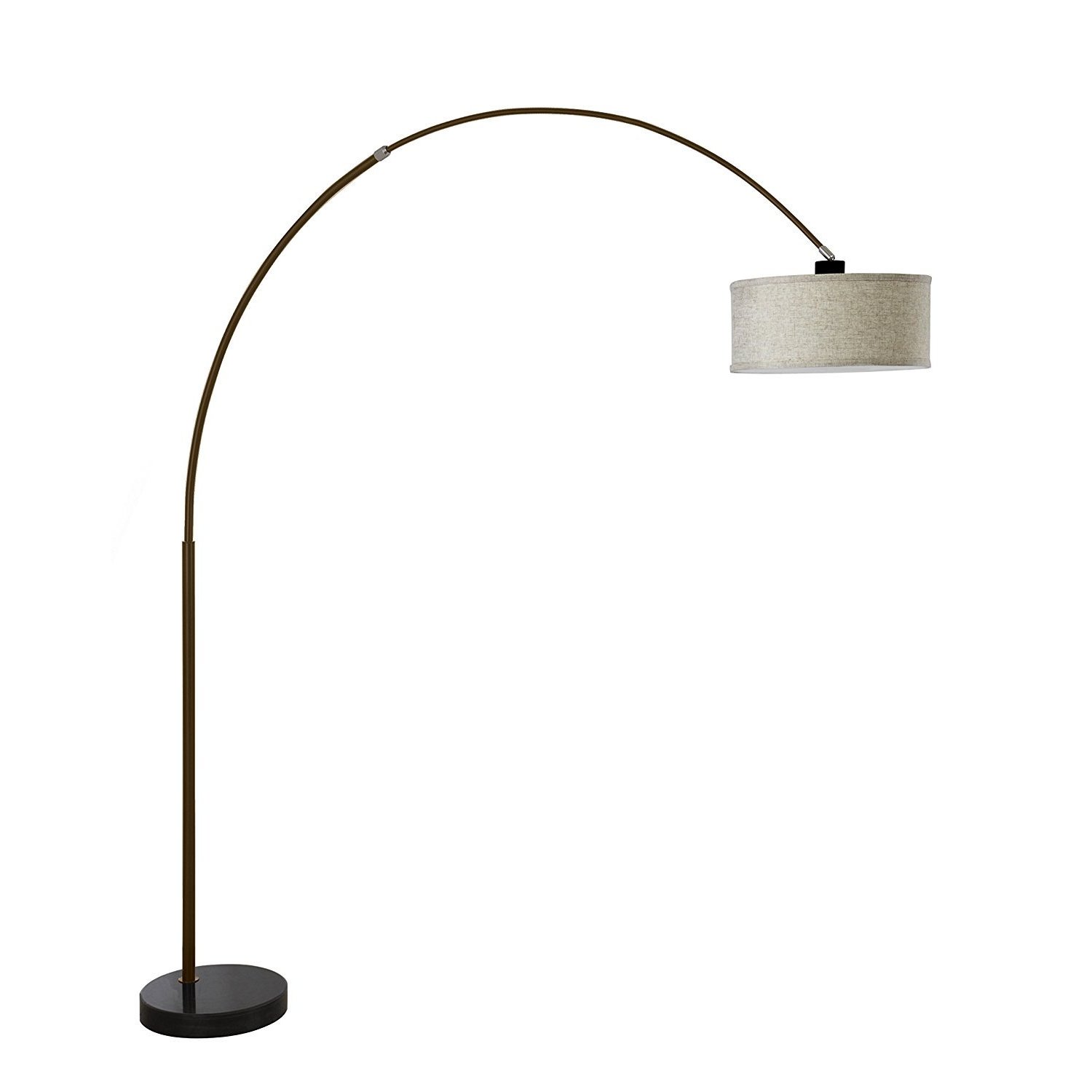 81/" Floor Arch Lamp with Marble Base /& Linen Shade In Brushed Nickel Finish