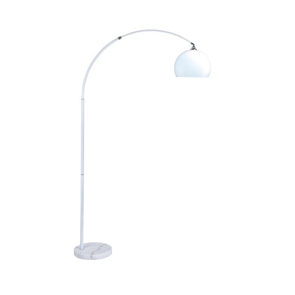 Q-Max White Marble/Metal Modern Hanging Floor Lamp