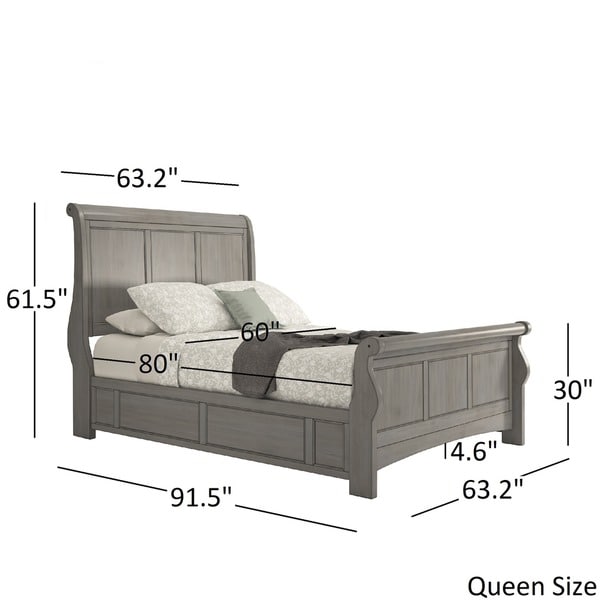 Copper Grove Virrat Wood Sleigh Platform Bed