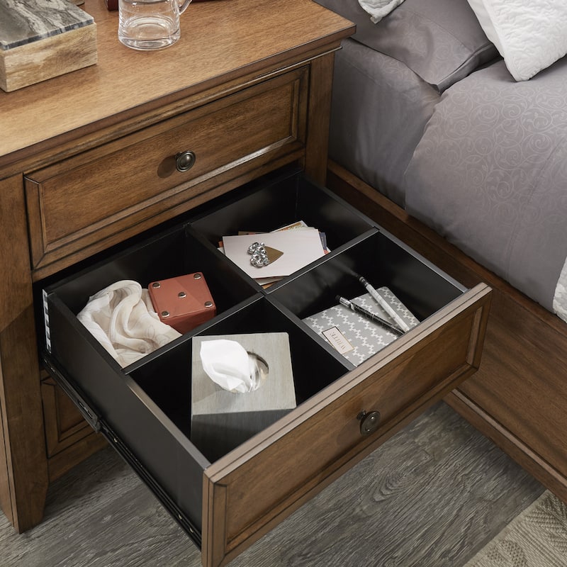 Ediline 3-drawer Wood Modular Storage Nightstand with Charging Station by iNSPIRE Q Classic