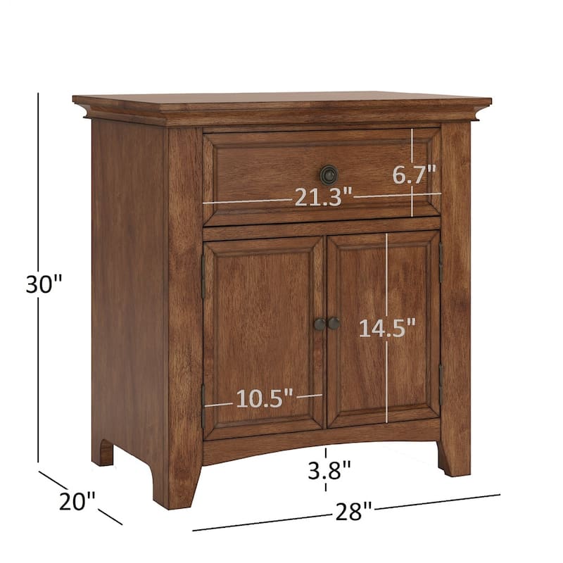 Ediline 1-drawer Wood Cupboard Nightstand with Charging Station by iNSPIRE Q Classic