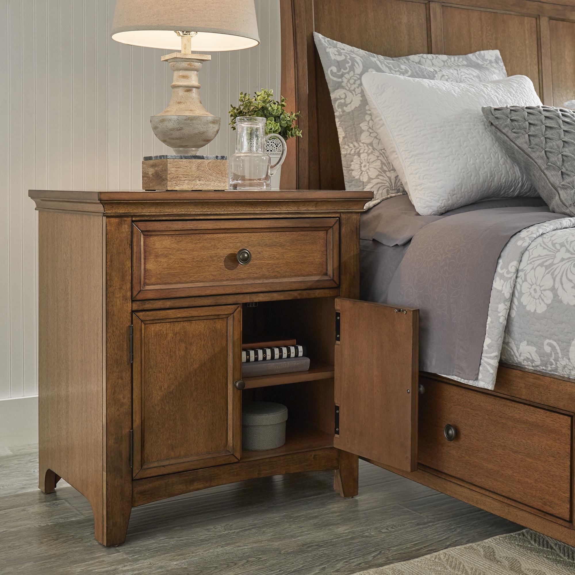 Copper Grove Virrat 1 Drawer Wood Cupboard Nightstand With Copper Grove Virrat 1 Drawer Wood