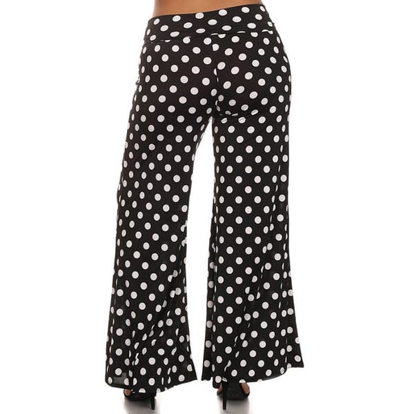 Shop Women S Plus Size Polka Dotted Pattern Palazzo Pants On