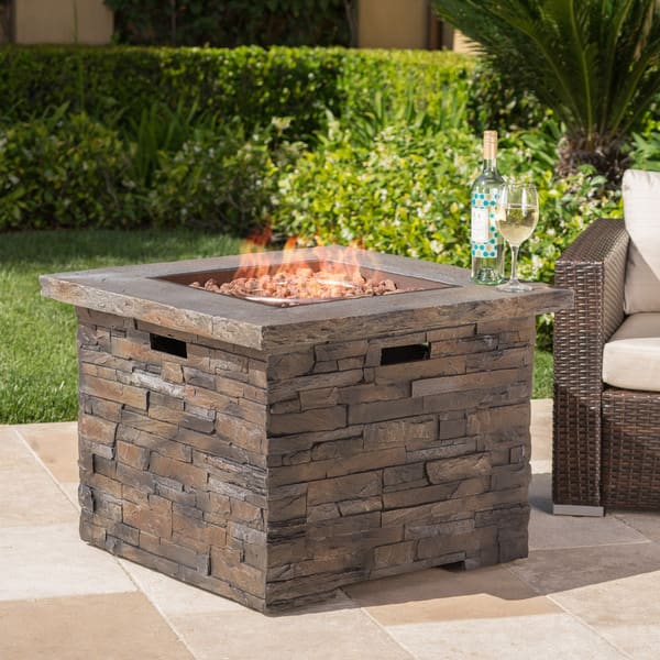 Shop Blaeberry Outdoor Square Fire Pit By Christopher Knight Home