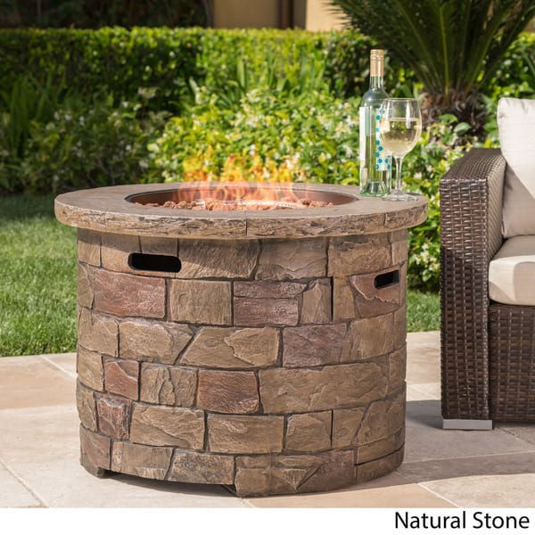 Stillwater Outdoor Circular Fire Table By Christopher Knight Home On Sale Overstock 15936577 Natural Stone Round