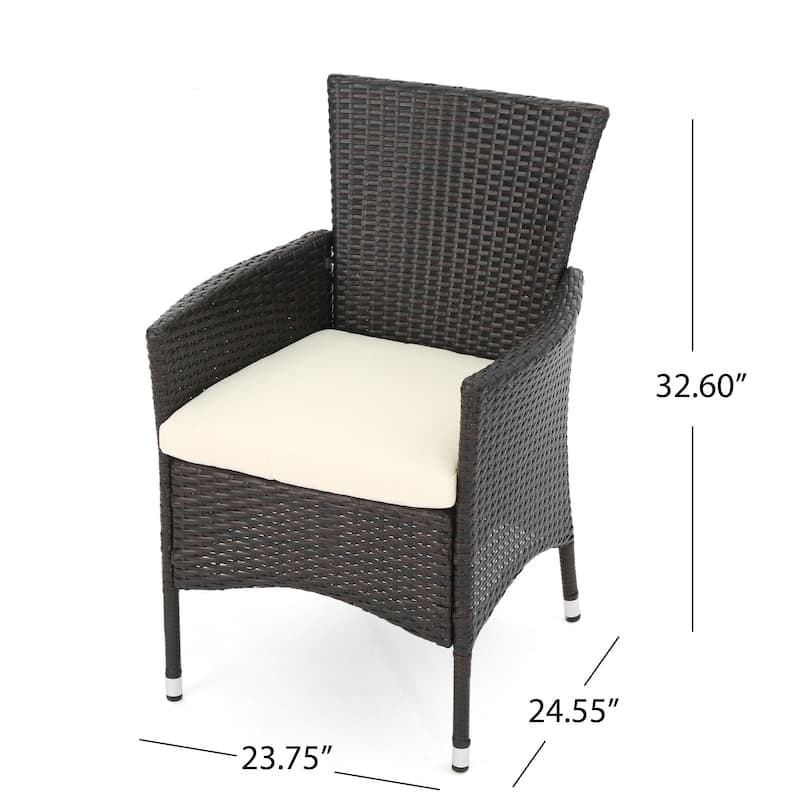 Ava Outdoor 3-piece Aluminum Square Bistro Set with Cushions by Christopher Knight Home