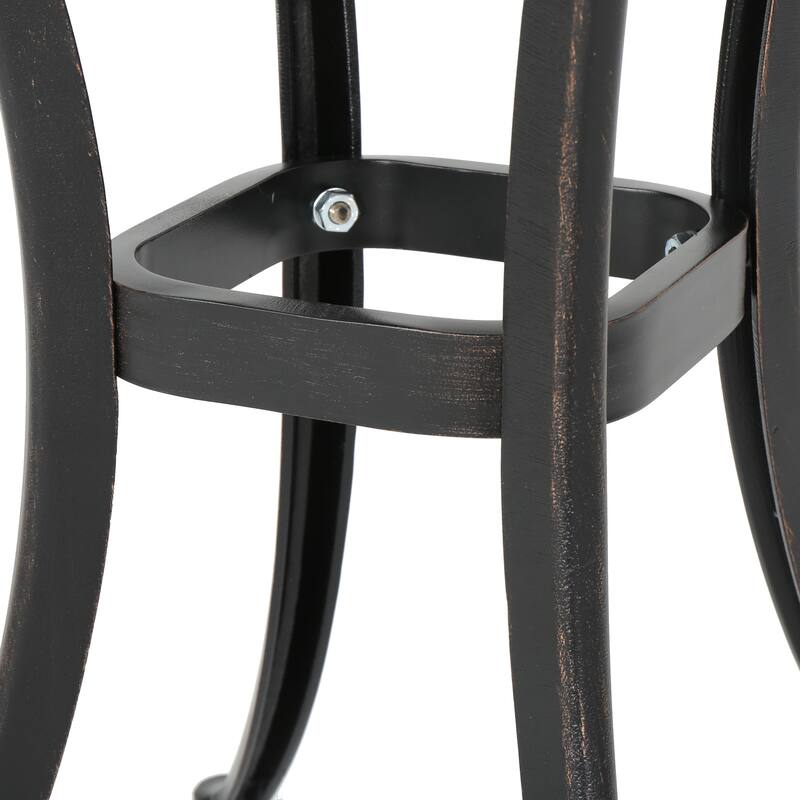 Ava Outdoor 3-piece Aluminum Square Bistro Set with Cushions by Christopher Knight Home
